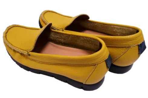 【arui_toe 3950BL イエロー】本革コンフォートスリッポン